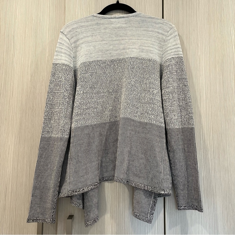 NEW Lou & Grey Waterfall Cardigan | Grey Colorblock | NWT | Cotton Knit‎ | Small - Picture 2 of 6